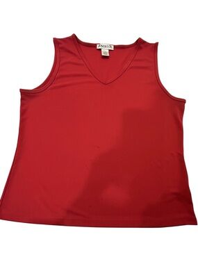 Jones New York Vibrant brownish-red V-Neck Tank Top
